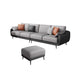 Scandinavian Sofa Faux Leather Gray Pillows Living Room Standard Seating