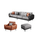 Scandinavian Sofa Faux Leather Gray Pillows Living Room Standard Seating