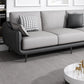 Scandinavian Sofa Faux Leather Gray Pillows Living Room Standard Seating
