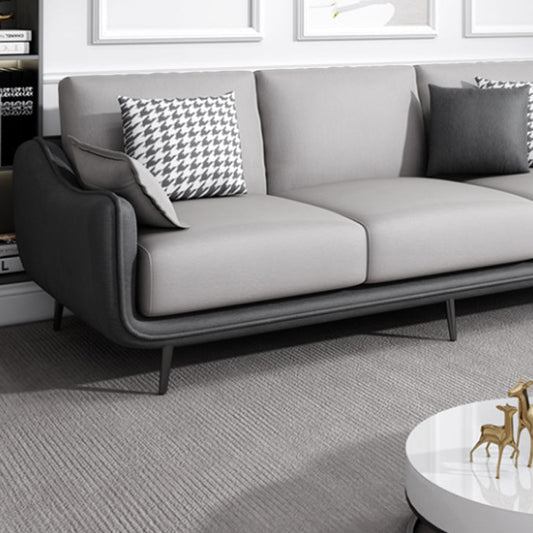 Skandinavisches Sofa Kunstledergrau Kissen Wohnzimmer Standard Sitzgelegenheiten