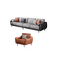 Scandinavian Sofa Faux Leather Gray Pillows Living Room Standard Seating