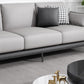 Scandinavian Sofa Faux Leather Gray Pillows Living Room Standard Seating