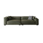 Glam Settee Genuine Leather Living Room Square Arm Cushions Green Standard Sofa