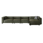 Glam Settee Genuine Leather Living Room Square Arm Cushions Green Standard Sofa