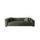 Glam Settee Genuine Leather Living Room Square Arm Cushions Green Standard Sofa