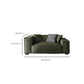 Glam Settee Genuine Leather Living Room Square Arm Cushions Green Standard Sofa