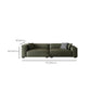 Glam Settee Genuine Leather Living Room Square Arm Cushions Green Standard Sofa