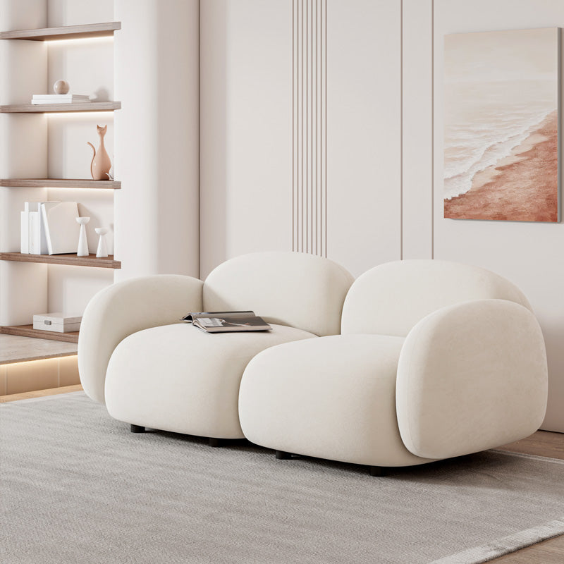 Sedute glam a braccio quadrato cuscini bianchi di divano soggiorno standard