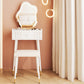 15" Wide Contemporary Make-up Vanity Wooden White Dressing Table Makeup Vanity & Mirror & Stools 20"L x 16"W x 31"H Clearhalo 'Bedroom Furniture' 'furn' 'furn_makeup_vanities' 'Furniture' 'Makeup Vanities' 'makeup_vanities' 7591768