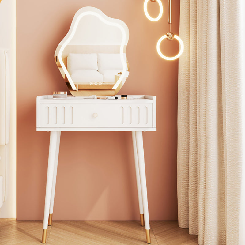 15" Wide Contemporary Make-up Vanity Wooden White Dressing Table Makeup Vanity & Mirror 24"L x 16"W x 31"H Clearhalo 'Bedroom Furniture' 'furn' 'furn_makeup_vanities' 'Furniture' 'Makeup Vanities' 'makeup_vanities' 7591776