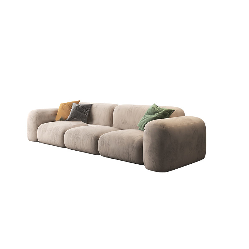 Tropical Settee Living Room Gray Cushions Standard Square Arm Seating 134"L x 39"W x 28"H Clearhalo 'furn' 'furn_sofas' 'Furniture' 'Living Room Furniture' 'Sofa' 'sofas' 7591788