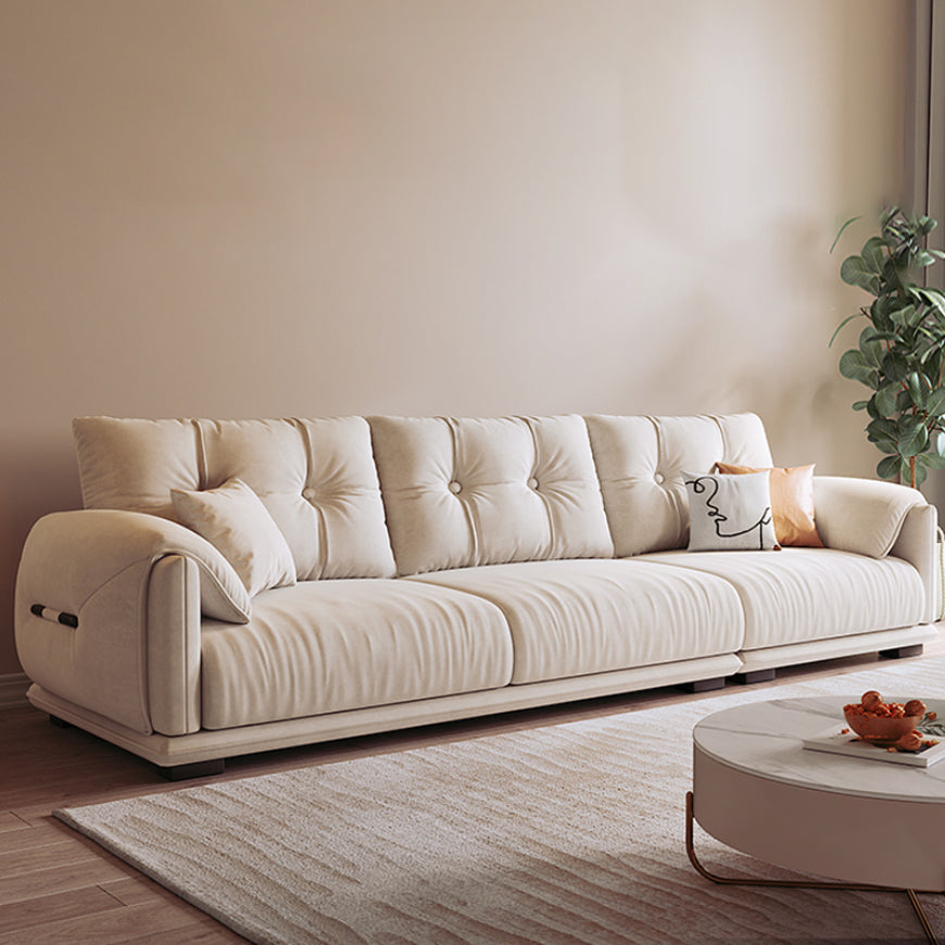 Skandinavisches Sofa weiße Kissen Kunstleder Wohnzimmer Kissen Top Arm