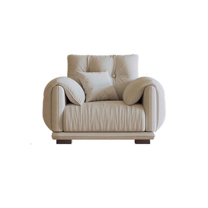 Skandinavisches Sofa weiße Kissen Kunstleder Wohnzimmer Kissen Top Arm