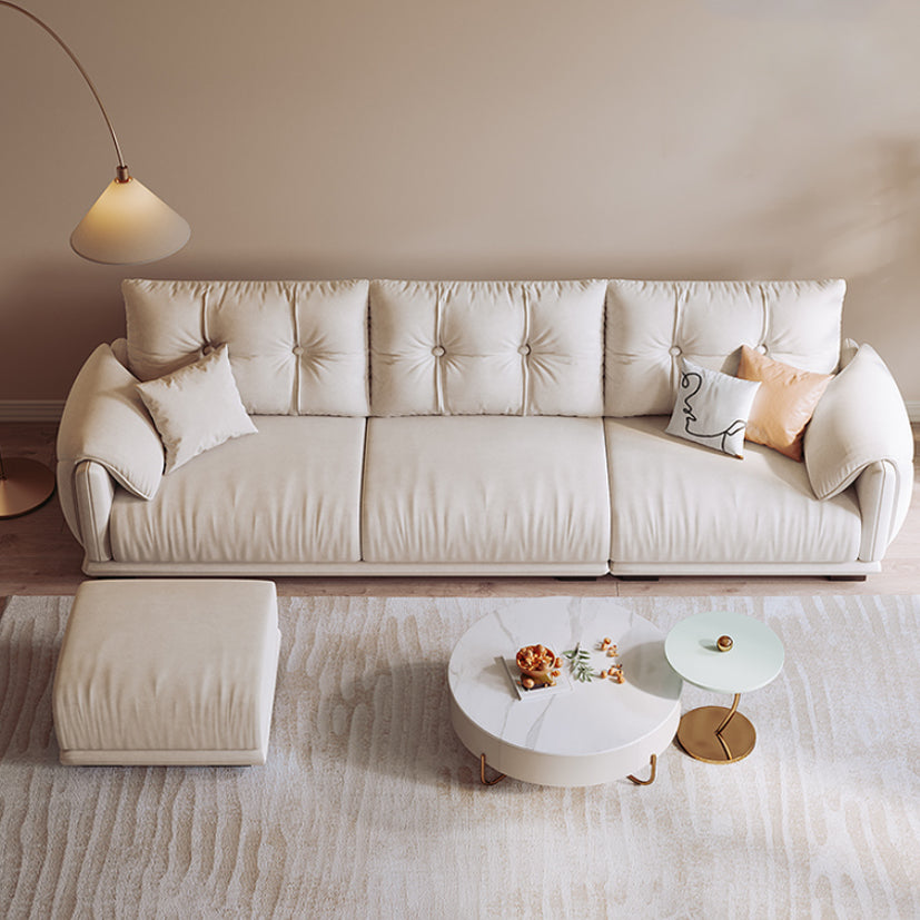 Skandinavisches Sofa weiße Kissen Kunstleder Wohnzimmer Kissen Top Arm