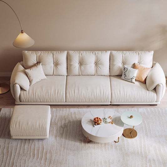 Skandinavisches Sofa weiße Kissen Kunstleder Wohnzimmer Kissen Top Arm