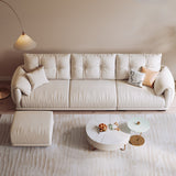 Skandinavisches Sofa weiße Kissen Kunstleder Wohnzimmer Kissen Top Arm