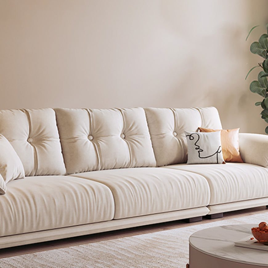 Skandinavisches Sofa weiße Kissen Kunstleder Wohnzimmer Kissen Top Arm