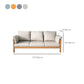 Contemporary Square Arm Sofa 33.46" High Faux Leather/Linen Sofa