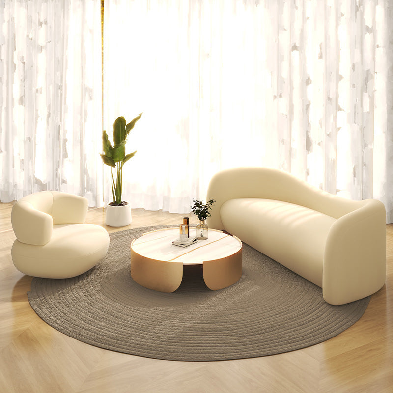 Tessuto scandinavo in tessuto da soggiorno smoking braccio sedute bianche curve
