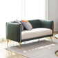 Glam Square Arm Sofa 29.13" High Faux Leather Sofa Stain Resistant