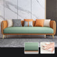 Glam Square Arm Sofa 29.13" High Faux Leather Sofa Stain Resistant