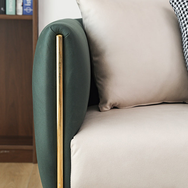 Glam Square Arm Sofa 29.13" High Faux Leather Sofa Stain Resistant