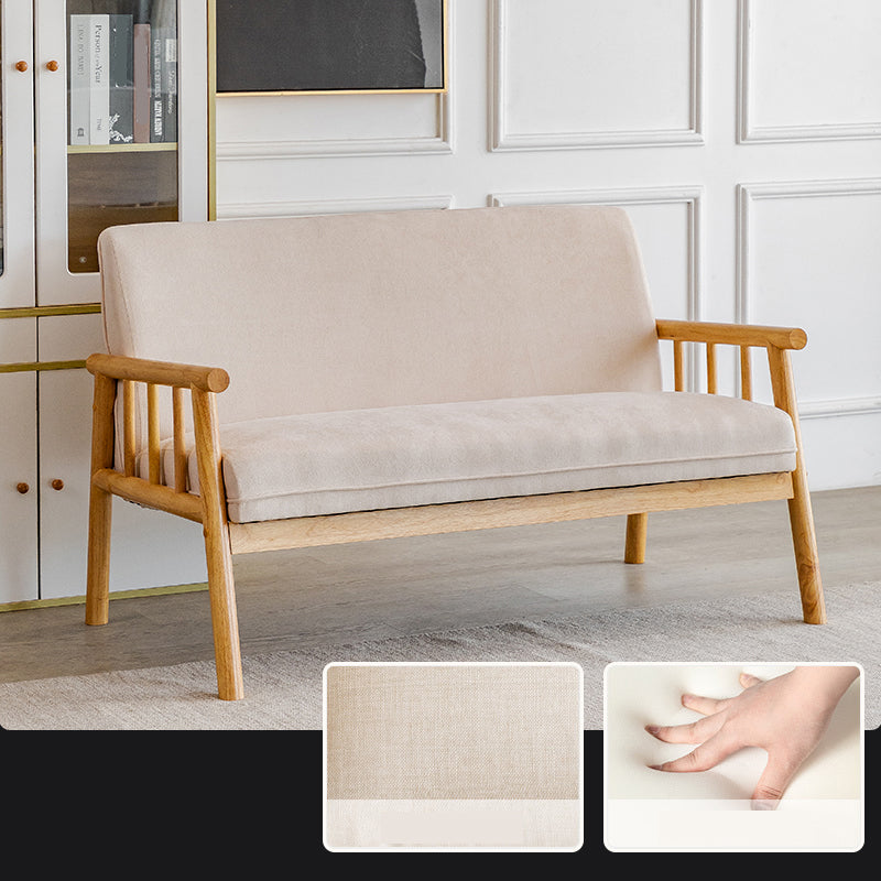 Contemporary Square Arm Sofa 31.49" High Linen Sofa with Tight Back