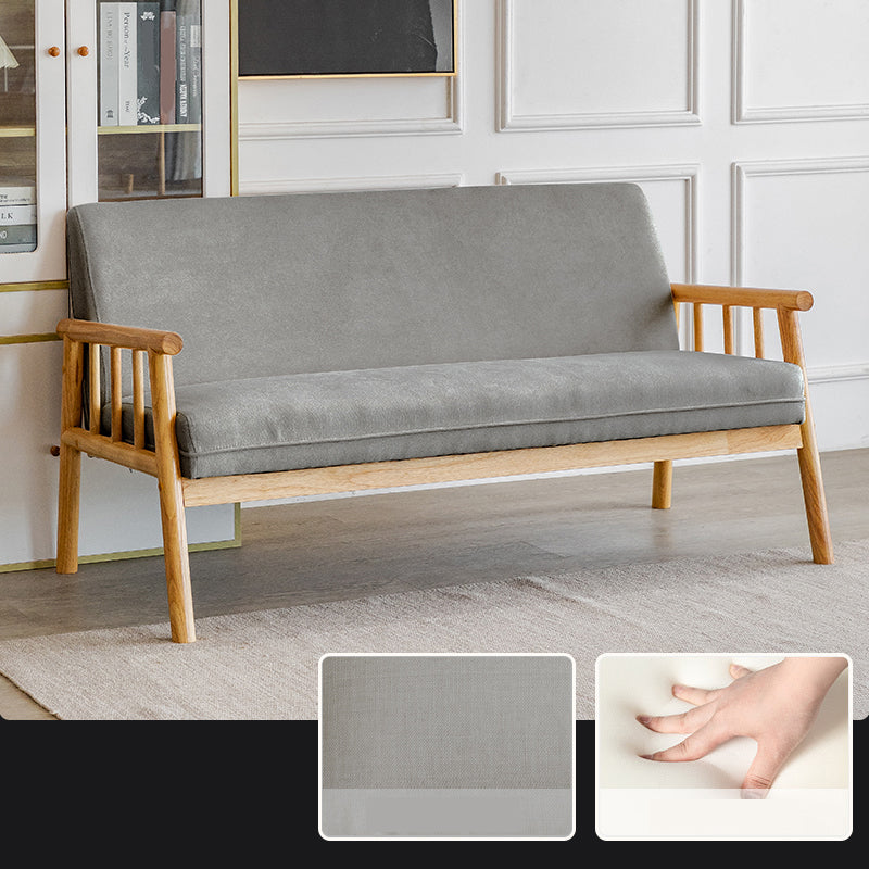 Contemporary Square Arm Sofa 31.49" High Linen Sofa with Tight Back