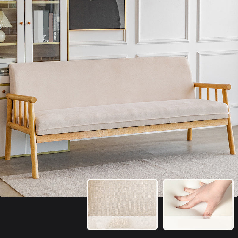 Contemporary Square Arm Sofa 31.49" High Linen Sofa with Tight Back