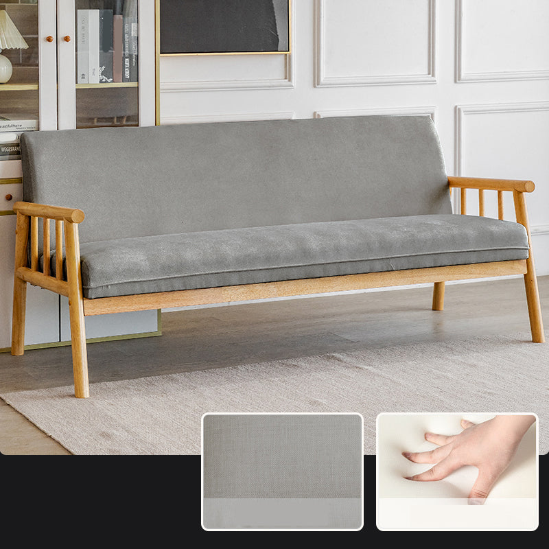 Contemporary Square Arm Sofa 31.49" High Linen Sofa with Tight Back