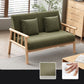 Contemporary Square Arm Sofa 31.49" High Linen Sofa with Tight Back