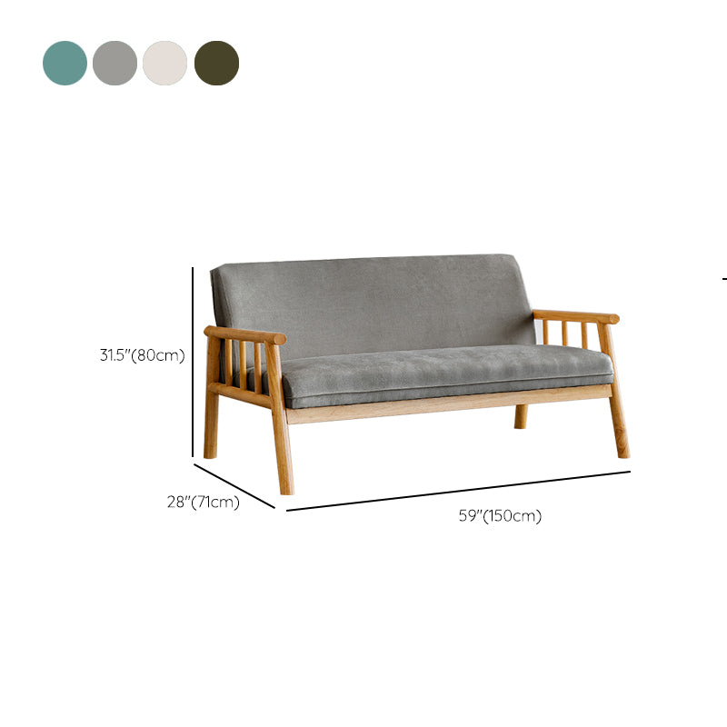 Contemporary Square Arm Sofa 31.49" High Linen Sofa with Tight Back