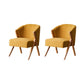 Scandinavian Wooden Accent Armchair Solid Color Arms Included Armchair Yellow Wool Blend 2 Piece Set Clearhalo 'Accent Chairs' 'accent_chairs' 'Chairs & Seating' 'furn' 'furn_accent_chairs' 'Furniture' 'Living Room Furniture' 7592119