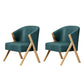Scandinavian Wooden Accent Armchair Solid Color Arms Included Armchair Blackish Green Tech Cloth 2 Piece Set Clearhalo 'Accent Chairs' 'accent_chairs' 'Chairs & Seating' 'furn' 'furn_accent_chairs' 'Furniture' 'Living Room Furniture' 7592125