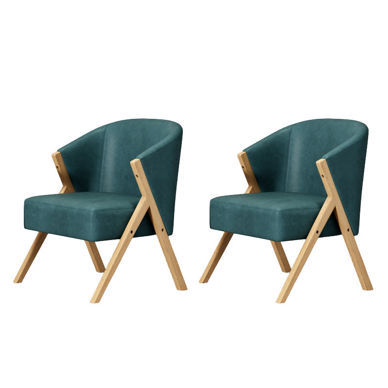 Scandinavian Wooden Accent Armchair Solid Color Arms Included Armchair Blackish Green Tech Cloth 2 Piece Set Clearhalo 'Accent Chairs' 'accent_chairs' 'Chairs & Seating' 'furn' 'furn_accent_chairs' 'Furniture' 'Living Room Furniture' 7592125