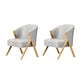 Scandinavian Wooden Accent Armchair Solid Color Arms Included Armchair Light Gray Tech Cloth 2 Piece Set Clearhalo 'Accent Chairs' 'accent_chairs' 'Chairs & Seating' 'furn' 'furn_accent_chairs' 'Furniture' 'Living Room Furniture' 7592126