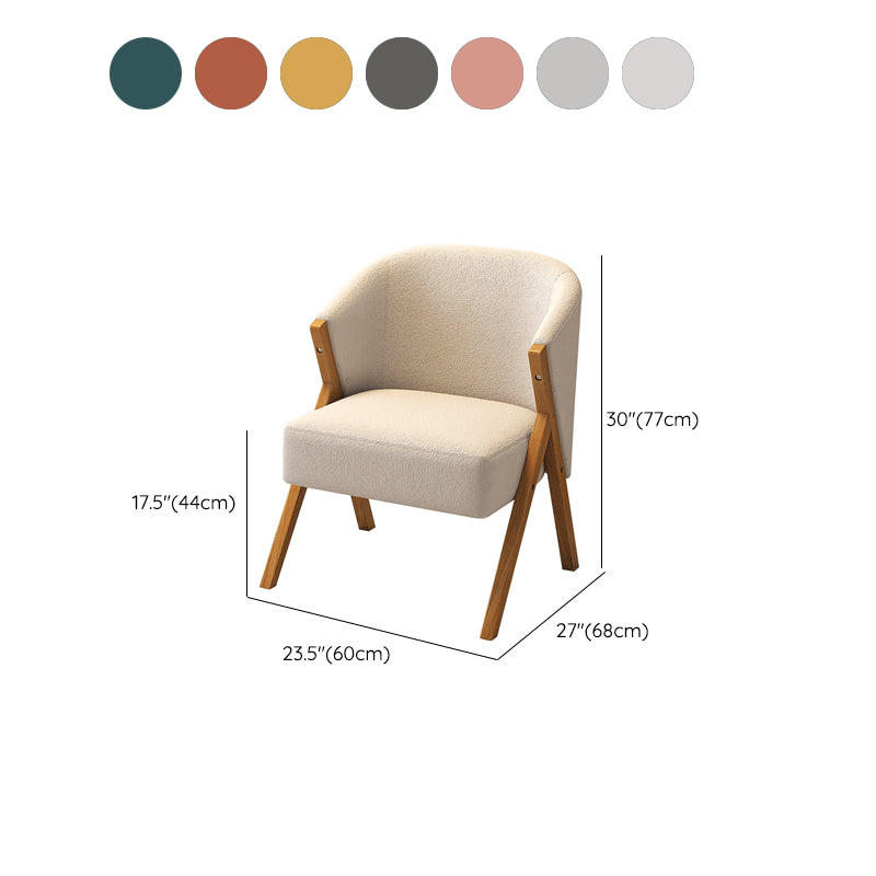 Scandinavian Wooden Accent Armchair Solid Color Arms Included Armchair Clearhalo 'Accent Chairs' 'accent_chairs' 'Chairs & Seating' 'furn' 'furn_accent_chairs' 'Furniture' 'Living Room Furniture' 7592129