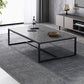 Table basse rectangulaire en bois avec base à tréteaux en acier et table de cocktail
