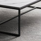 Table basse rectangulaire en bois avec base à tréteaux en acier et table de cocktail