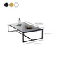 Table basse rectangulaire en bois avec base à tréteaux en acier et table de cocktail