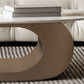 Metal Abstract Base Cocktail Table Glam Slate Top Coffee Table