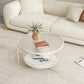 3 Legs Round Cocktail Table Glass Top Coffee Table with Shelf Clearhalo 'Coffee & Accent Tables' 'Coffee Tables' 'coffee_tables' 'furn' 'furn_coffee_tables' 'Furniture' 'Living Room Furniture' 7592314