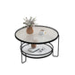 3 Legs Round Cocktail Table Glass Top Coffee Table with Shelf Clearhalo 'Coffee & Accent Tables' 'Coffee Tables' 'coffee_tables' 'furn' 'furn_coffee_tables' 'Furniture' 'Living Room Furniture' 7592315