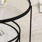 3 Legs Round Cocktail Table Glass Top Coffee Table with Shelf Clearhalo 'Coffee & Accent Tables' 'Coffee Tables' 'coffee_tables' 'furn' 'furn_coffee_tables' 'Furniture' 'Living Room Furniture' 7592319