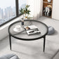 Iron 3 Legs Rectangle Cocktail Table Round Glass Top Coffee Table Black Clearhalo 'Coffee & Accent Tables' 'Coffee Tables' 'coffee_tables' 'furn' 'furn_coffee_tables' 'Furniture' 'Living Room Furniture' 7592325