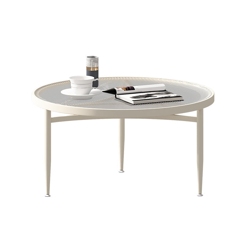 Iron 3 Legs Rectangle Cocktail Table Round Glass Top Coffee Table Clearhalo 'Coffee & Accent Tables' 'Coffee Tables' 'coffee_tables' 'furn' 'furn_coffee_tables' 'Furniture' 'Living Room Furniture' 7592330