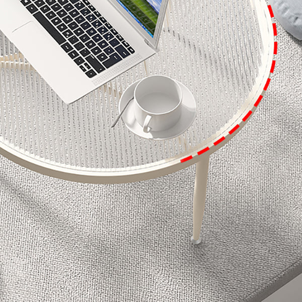 Iron 3 Legs Rectangle Cocktail Table Round Glass Top Coffee Table Clearhalo 'Coffee & Accent Tables' 'Coffee Tables' 'coffee_tables' 'furn' 'furn_coffee_tables' 'Furniture' 'Living Room Furniture' 7592333