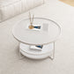 Iron 4 Legs Cocktail Table Round Glass Top Coffee Table with Shelf Clearhalo 'Coffee & Accent Tables' 'Coffee Tables' 'coffee_tables' 'furn' 'furn_coffee_tables' 'Furniture' 'Living Room Furniture' 7592357