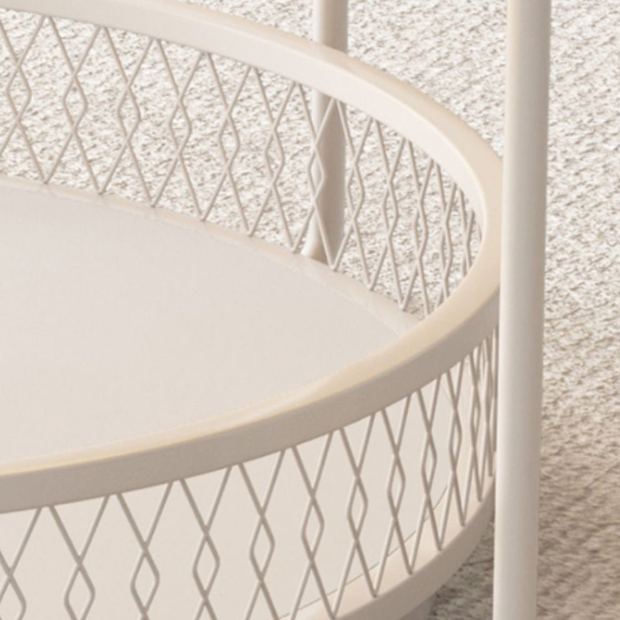 Iron 4 Legs Cocktail Table Round Glass Top Coffee Table with Shelf Clearhalo 'Coffee & Accent Tables' 'Coffee Tables' 'coffee_tables' 'furn' 'furn_coffee_tables' 'Furniture' 'Living Room Furniture' 7592360