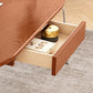 Steel 4 Legs Cocktail Table Oval Wood Top Coffee Table with Drawer Clearhalo 'Coffee & Accent Tables' 'Coffee Tables' 'coffee_tables' 'furn' 'furn_coffee_tables' 'Furniture' 'Living Room Furniture' 7592415